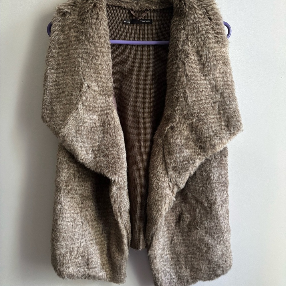 Maurices Grey Fur Vest